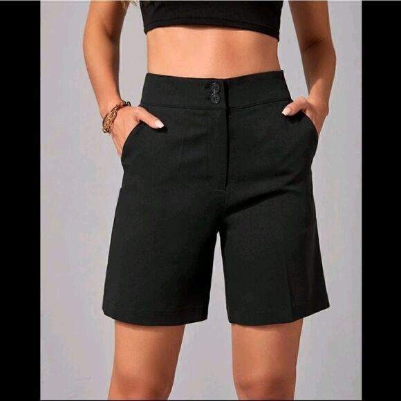 EMERY ROSE Solid High Waist Slant Pocket Shorts Medium/6 - Picture 3 of 7